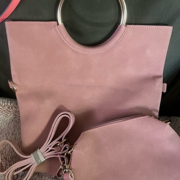 Lulu’s Blush Pink Suede purse (Vegan suede) - Picture 3 of 9